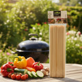 Einfache 30 cm lange schaschlikstäbchen aus holz 50 stück in klarer plastikverpackung für excellentes grillen