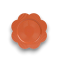 Teller blume 33 cm orange blumenförmiger teller mit glänzendem finish und strahlenden rillen