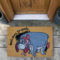 Braune coirmatte mit cartoonabbildung von esel und ferkel und willkommensschriftzug 60 cm von disney